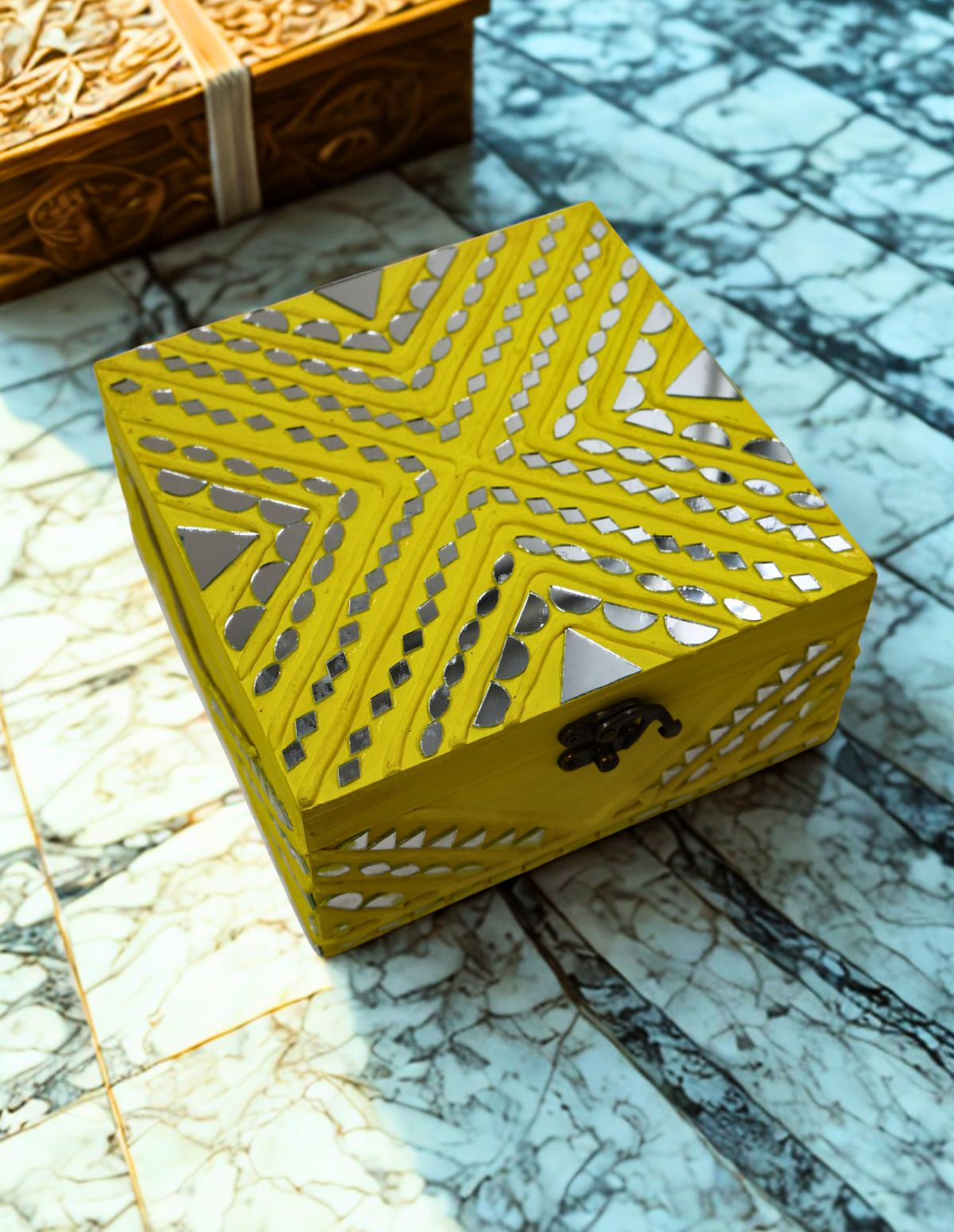 The Sunlit Aaina Mirror-Work Keepsake Box