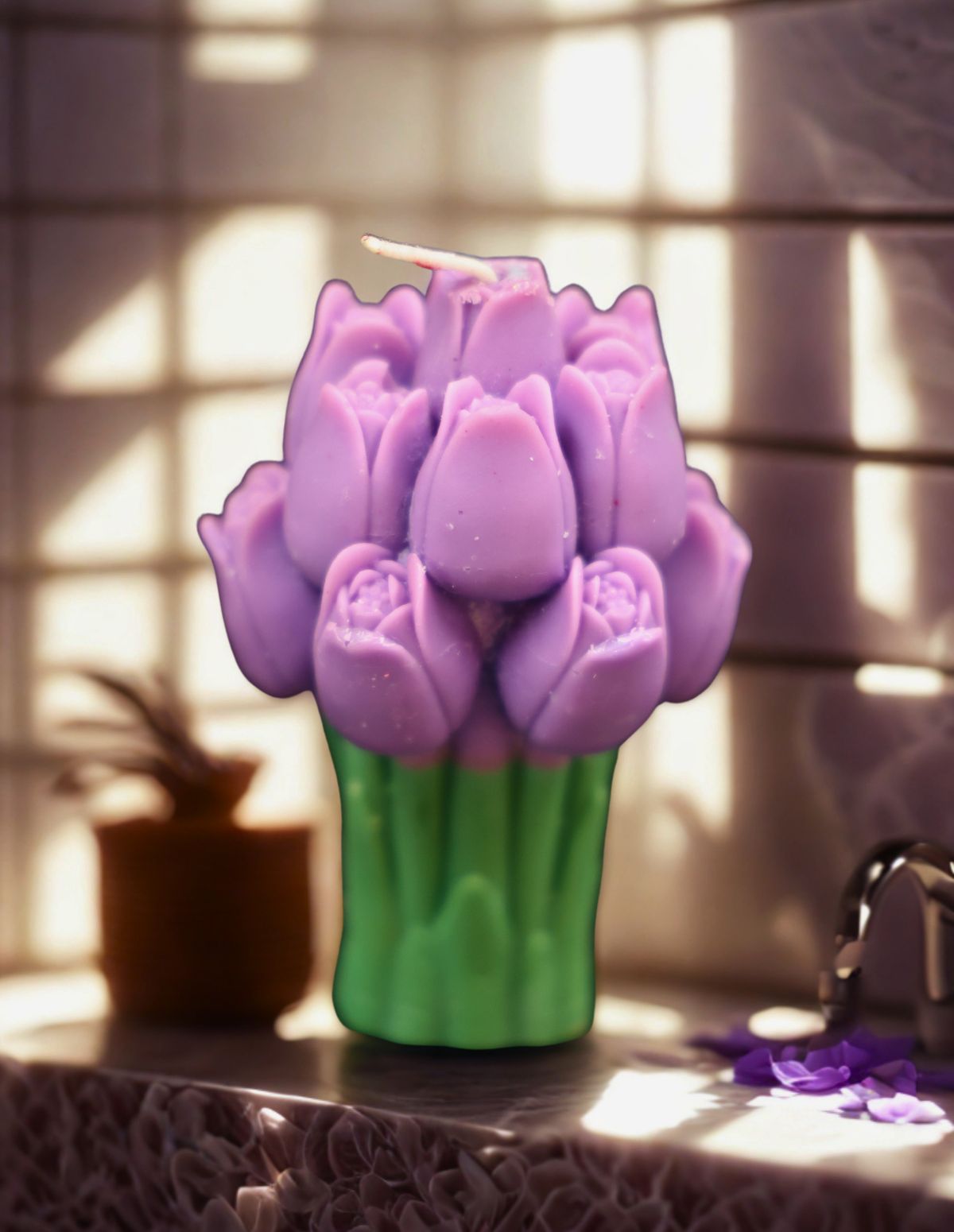 Enchanted Tulip Bouquet Sculptural Candle
