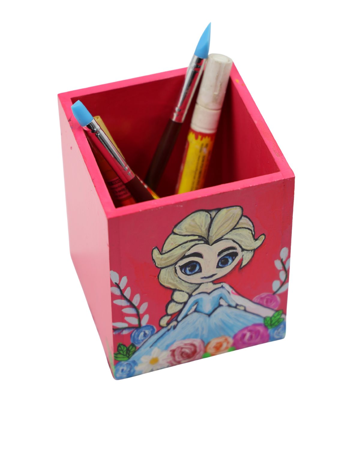 Pink Frozen Elsa Pen Stand