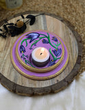 Lilac Floral Candle Stand.