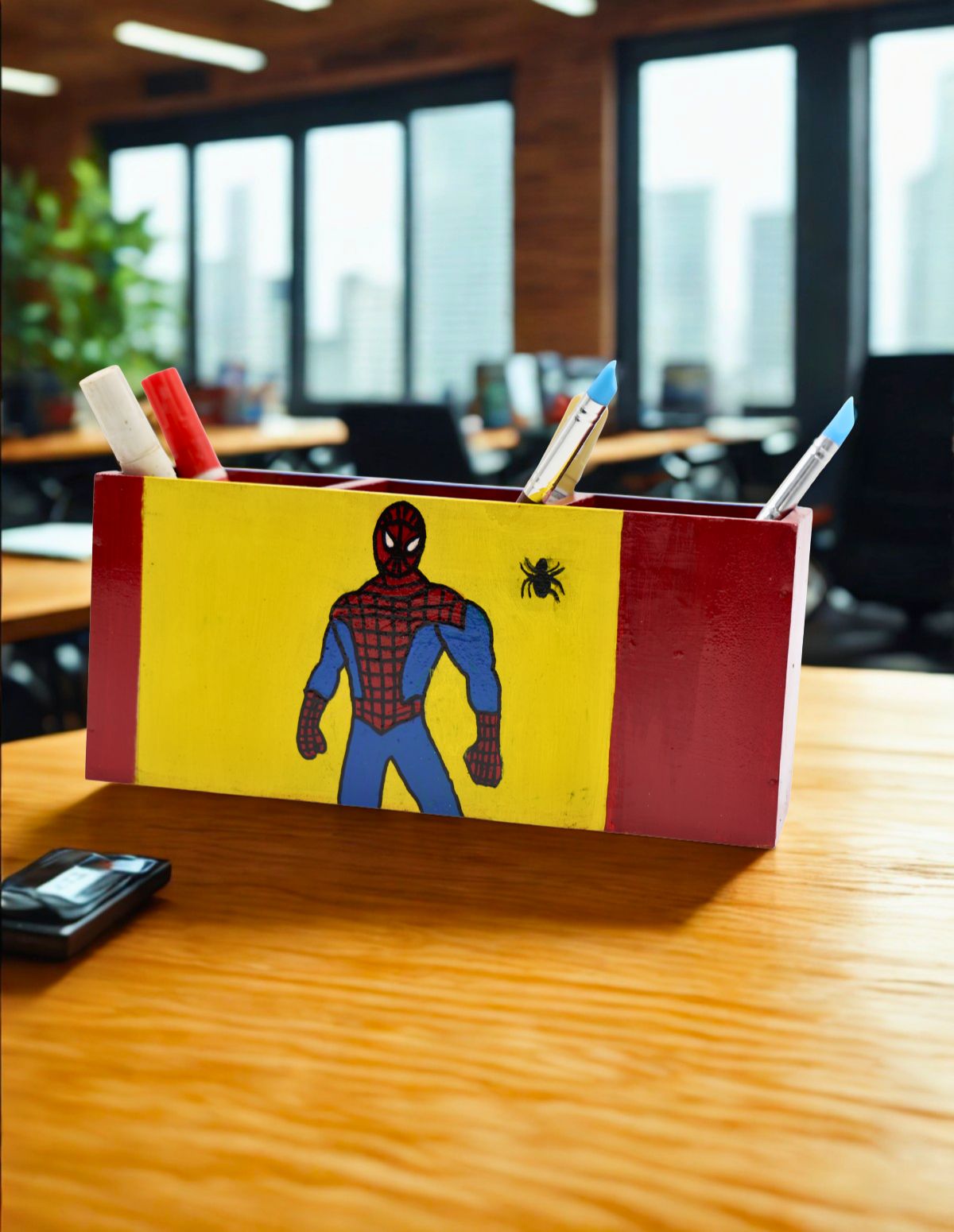Superhero-Themed Horizontal Pen Stand